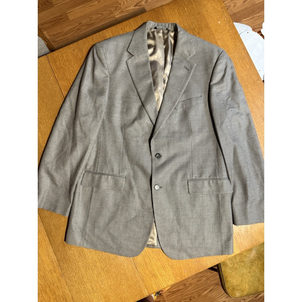 Brooks Brothers Blazer 42L Mens Silk Wool Houndstooth 2 Button Sport Coat Jacket